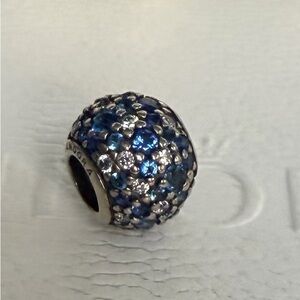 Pandora Pebbled Shades Of Blue Pavé Mosaic Charm Retired Rare